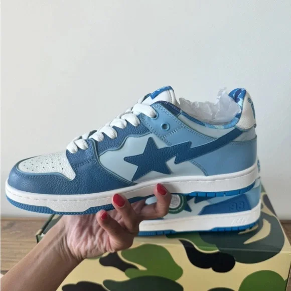 Bape Blue and White Sneakers